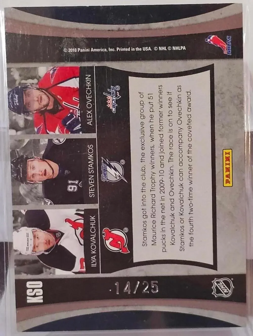 2018 Panini Limited Trios Hockey Card - Kovalchuk, Stamkos, Ovechkin - #14/25